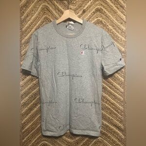 Champion Men's Life Oxford Grey Heritage Logo Print Tee,T-shirt,Size Small